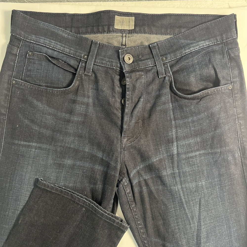 Hudson Byron‎ Five Pocket Str Jeans Mens Size 33/34 Dark Blue Denim Button Fly